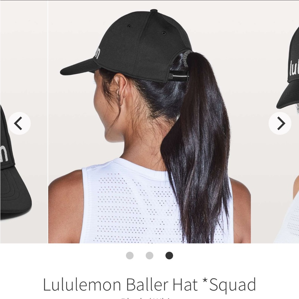 Lululemon Baller Hat Squad Black White Textured Logo Baseball Cap - Picture 3 of 7
